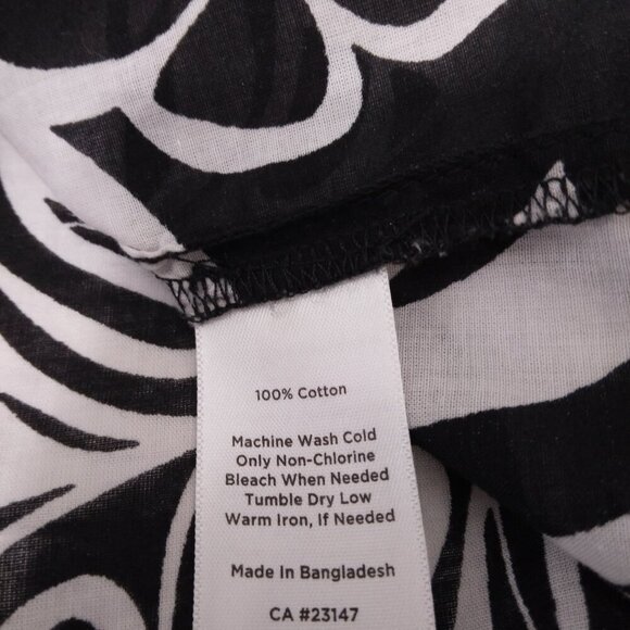 Talbots | Black White Floral Long Sleeve Button Up Blouse Shirt  |  Size 2X - Picture 9 of 9